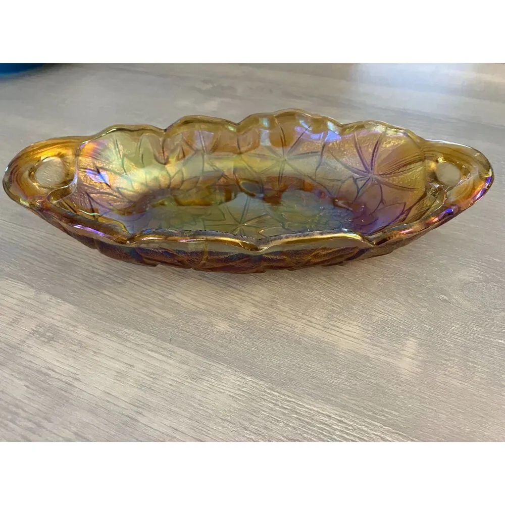 Indiana Glass amber pickle dish